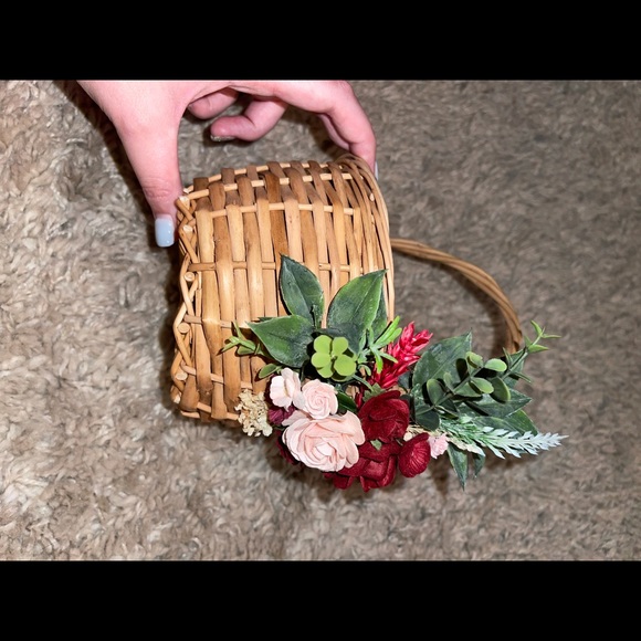 Blush and Ivory Flower Girl Basket & Floral Crown - Picture 5 of 6